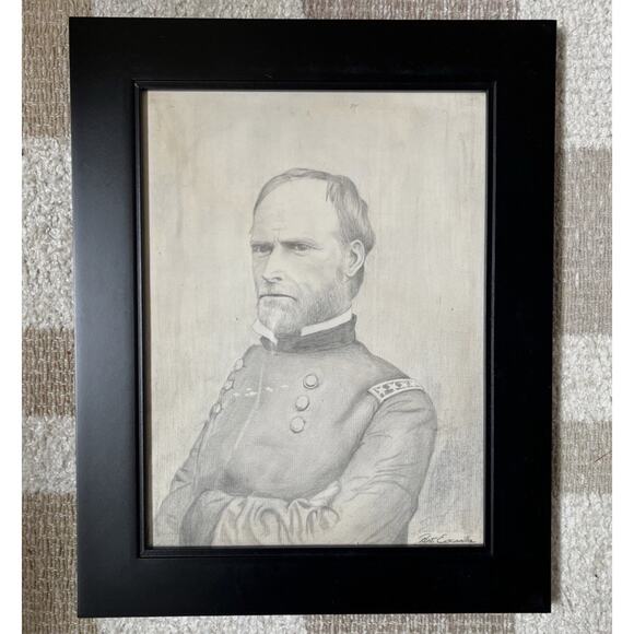 Hand Drawn Sketched Pencil Artist Image Portrait World War 2 Generals WW2 - Picture 9 of 16